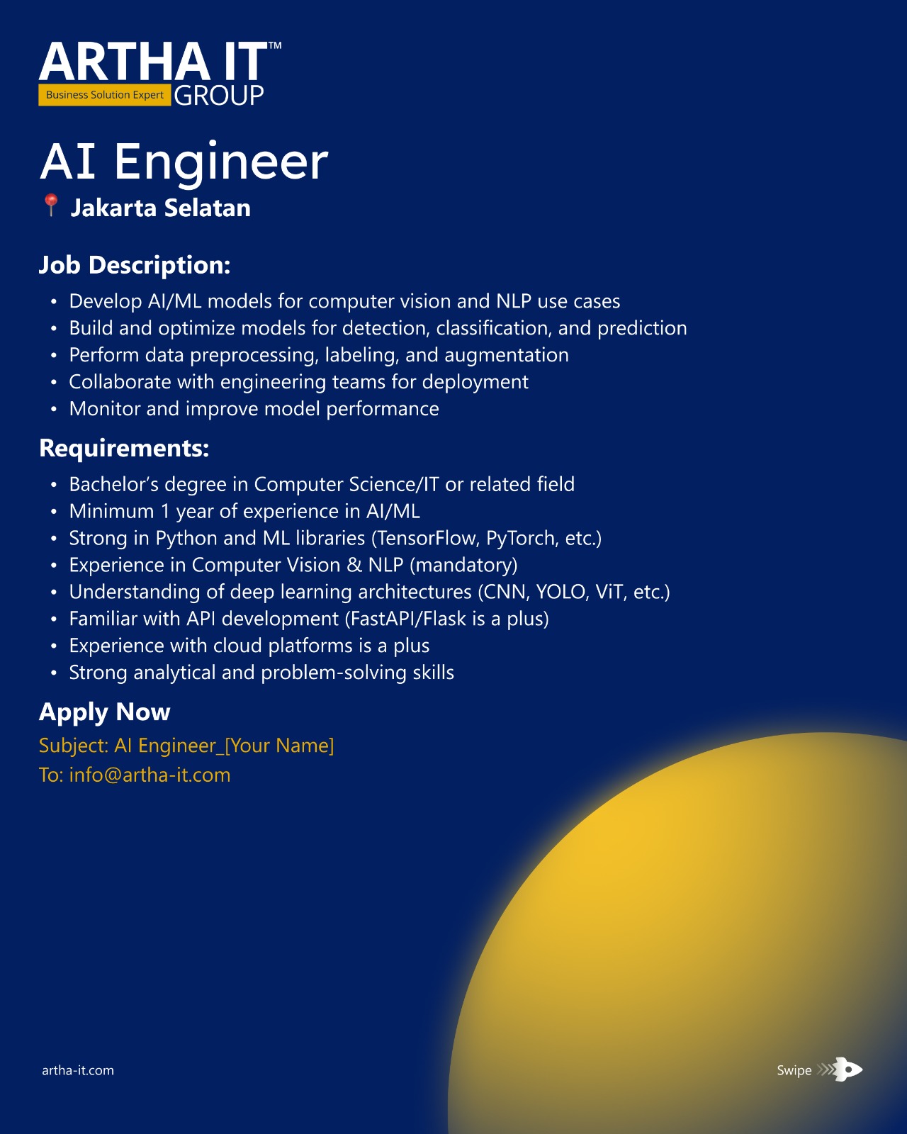 AI Engineer - ARTHA INFOTAMA