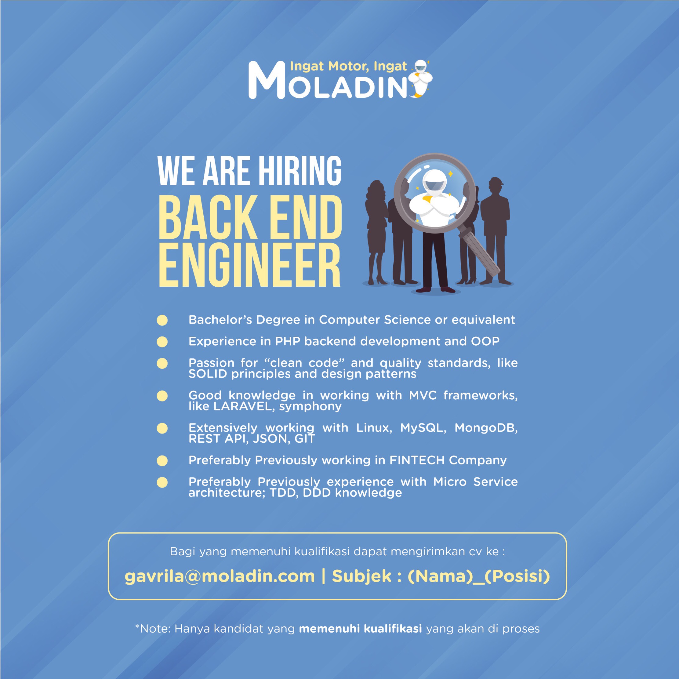 Back End Engineer, Freelancer