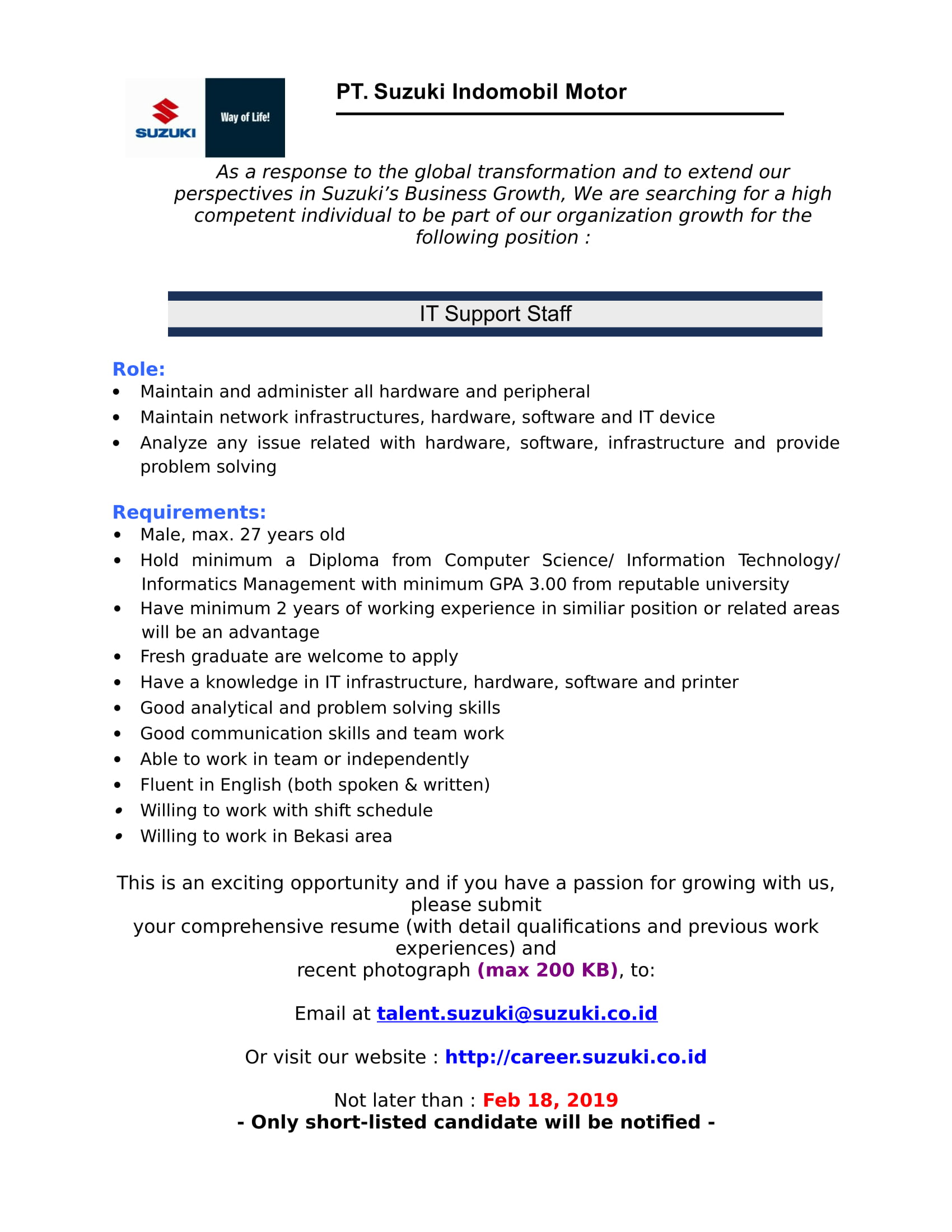 Staff IT Support