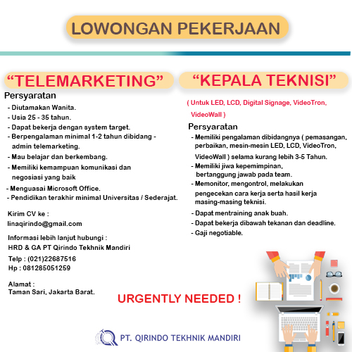 TELEMARKETING & teknisi