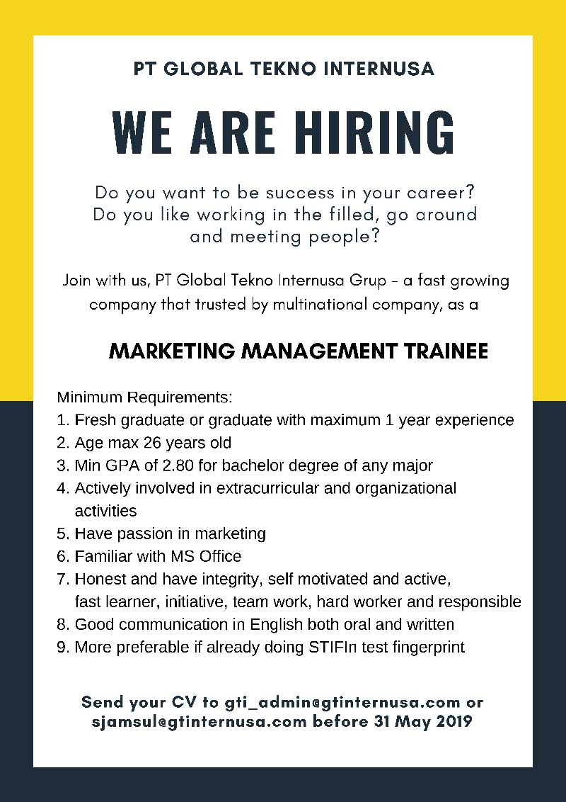 marketing management trainee