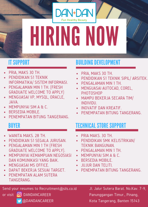 IT Support, Building Development, Buyer, Technical Store Support