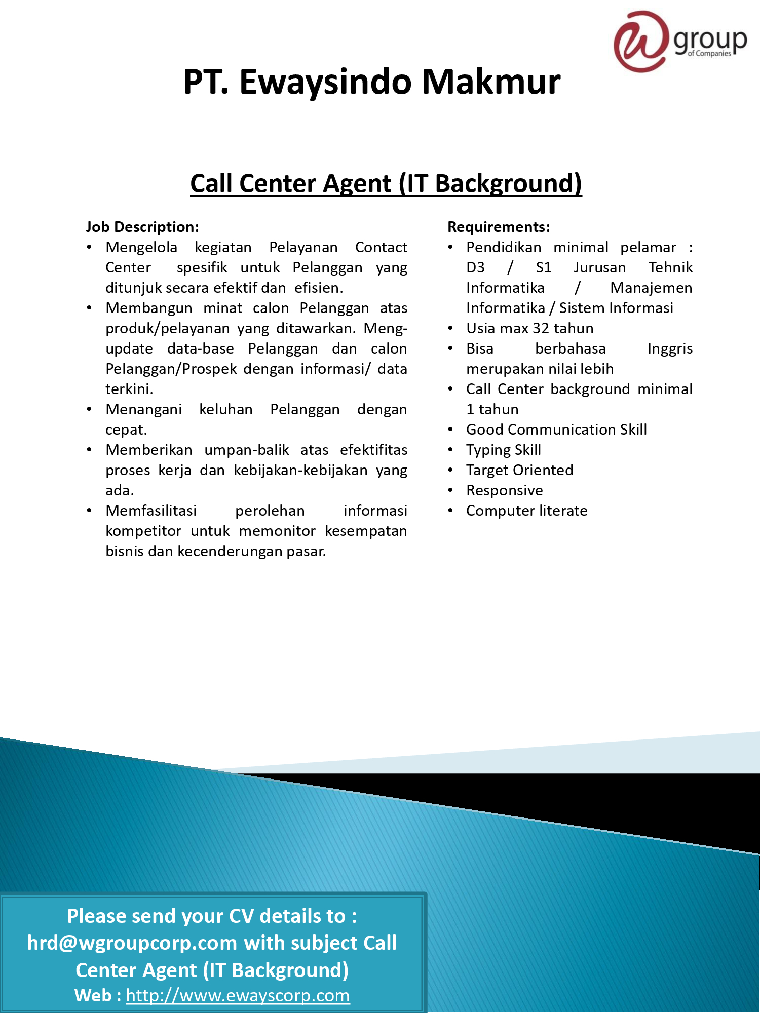 Call Center Agent (IT Background)