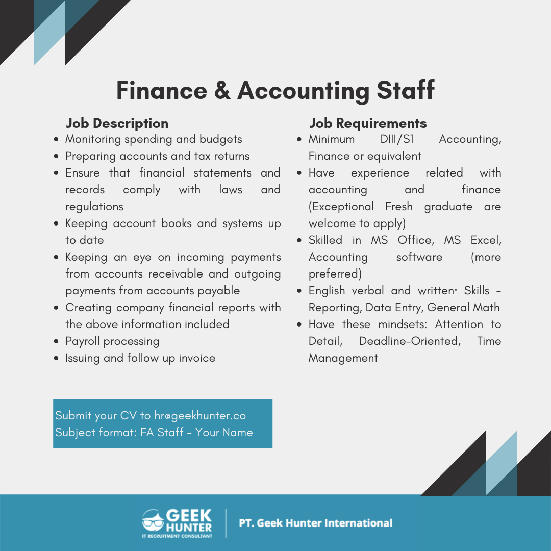 Finance & Accounting Staff