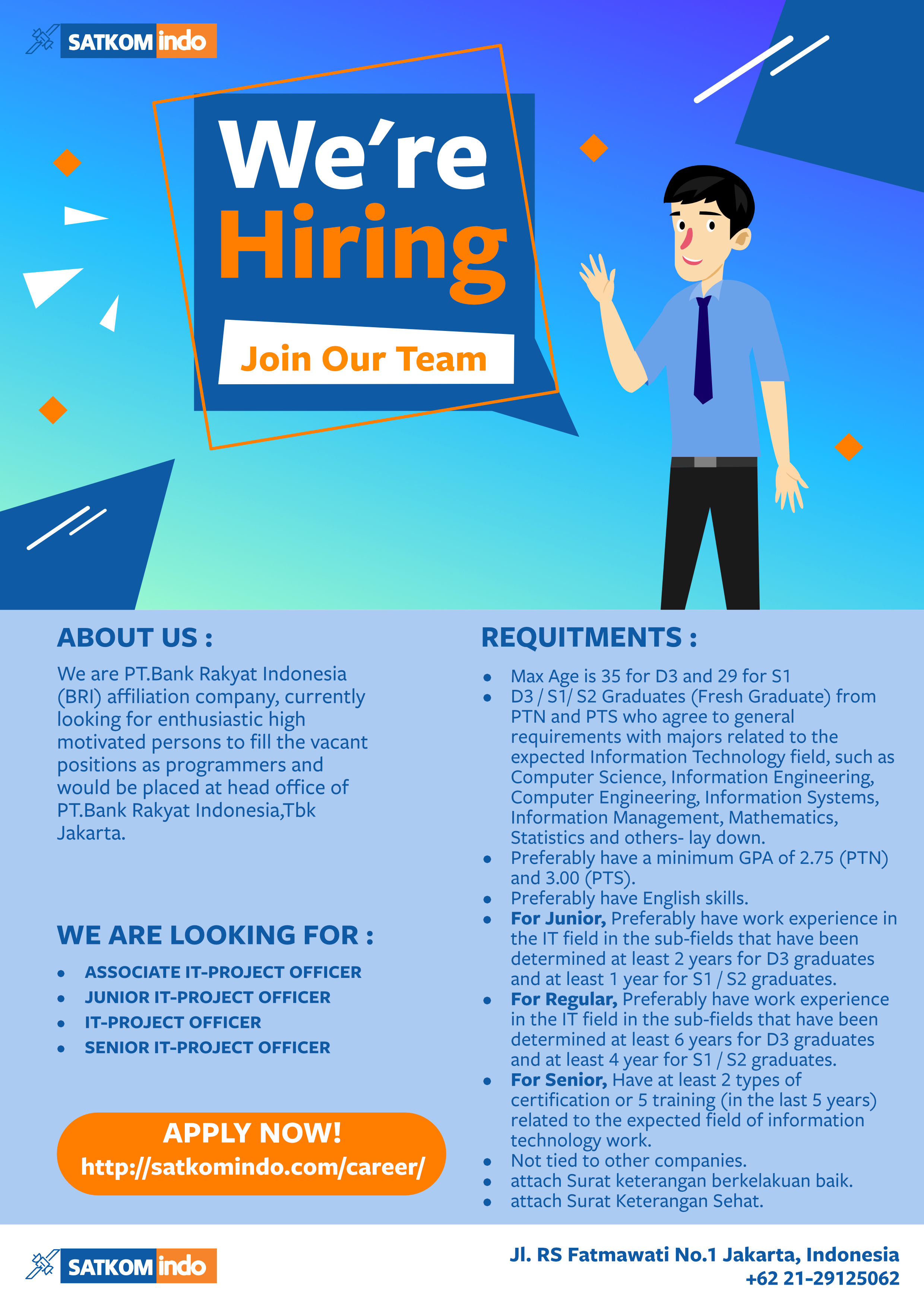 IT Project Officer, Senior IT Project Officer, Junior IT Project Officer, Associate IT Project Offic