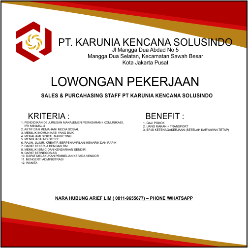 Sales & Purchasing Staff