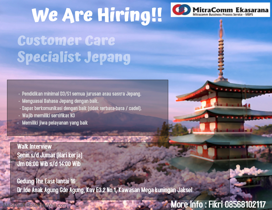Custommer Care Specialist Jepang
