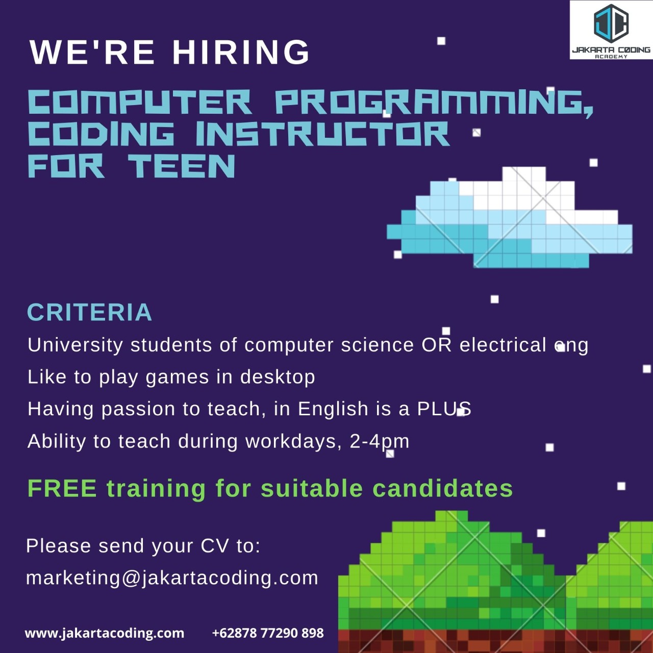 Computer Programming, Coding Instructor for teen