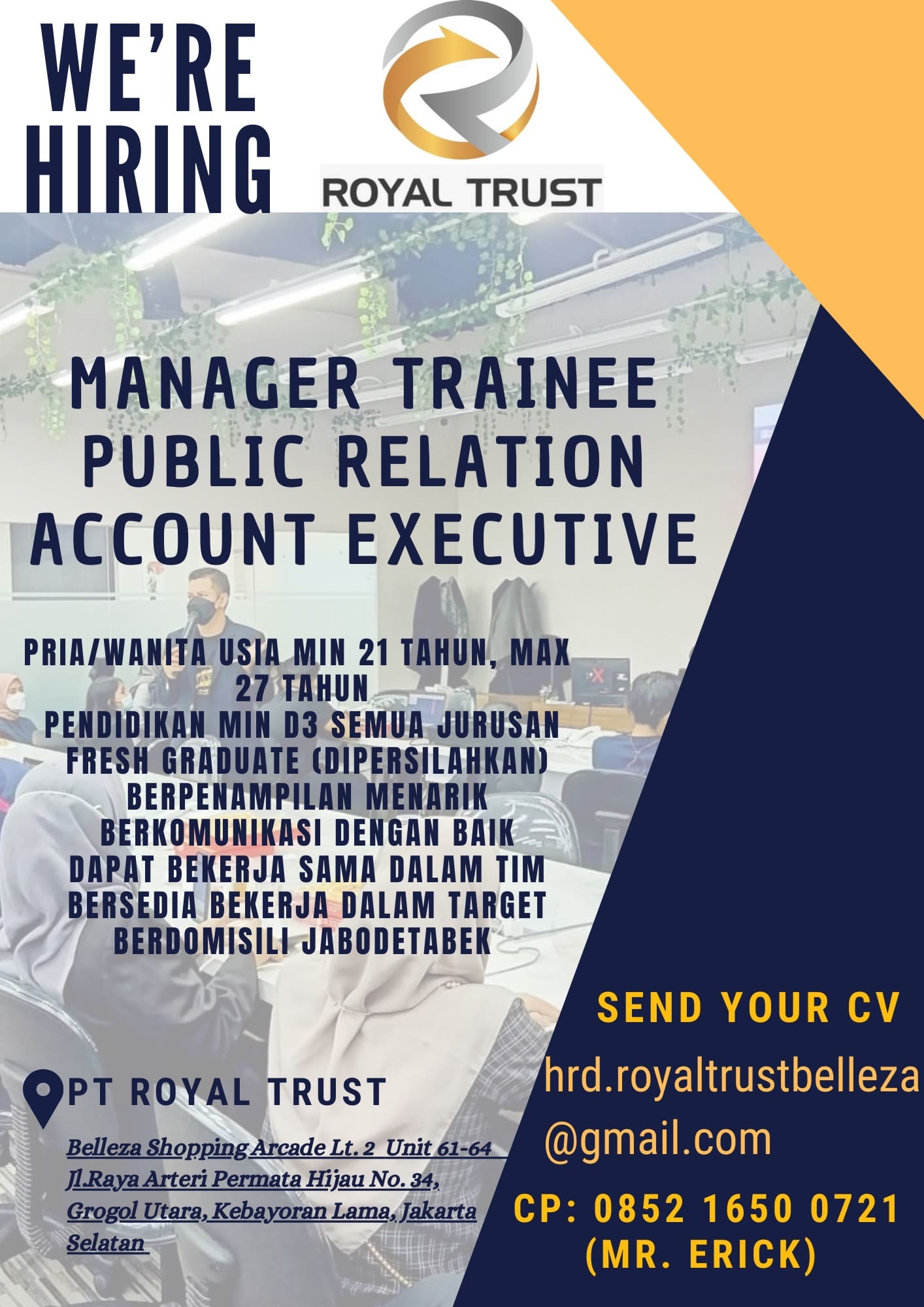 Manager Trainee; Public Relation; Account Executive