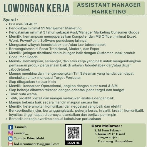 Assistant Manager Marketing