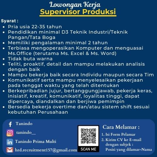 Supervisor Produksi