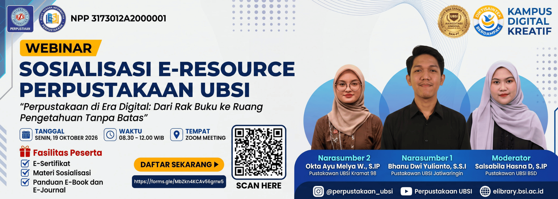 WEBINAR SOSIALISASI E-RESOURCES PERPUSTAKAAN UBSI
