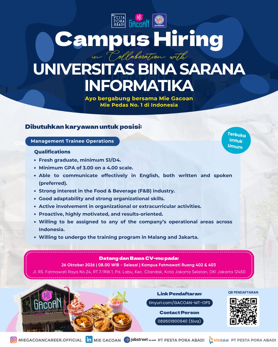Campus Recruitment - MIE GACOAN - UBSI