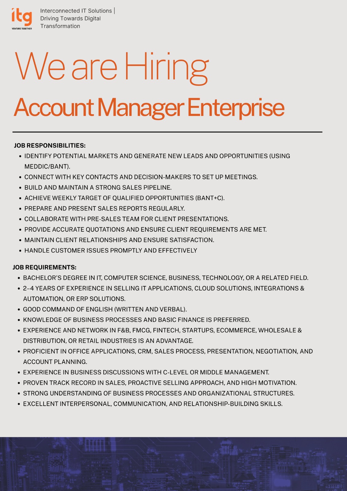 Account MAnager Enteprise - IT Group Indonesia