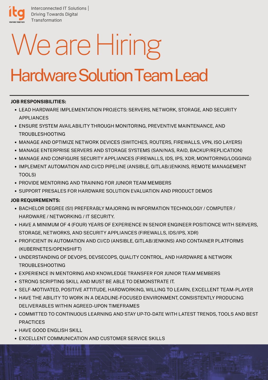 Hardware Solution Team Lead