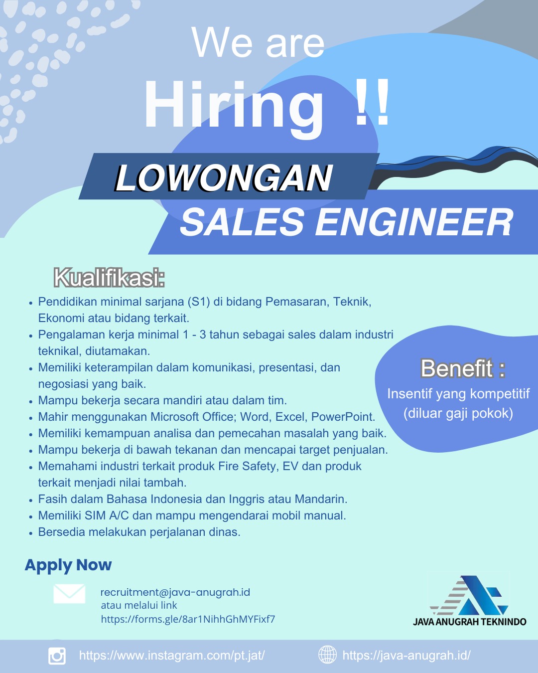 Sales Engineer - Java Anugrah Teknindo