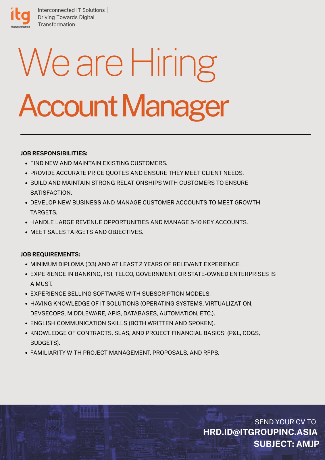 Account Manager - IT Group Indonesia