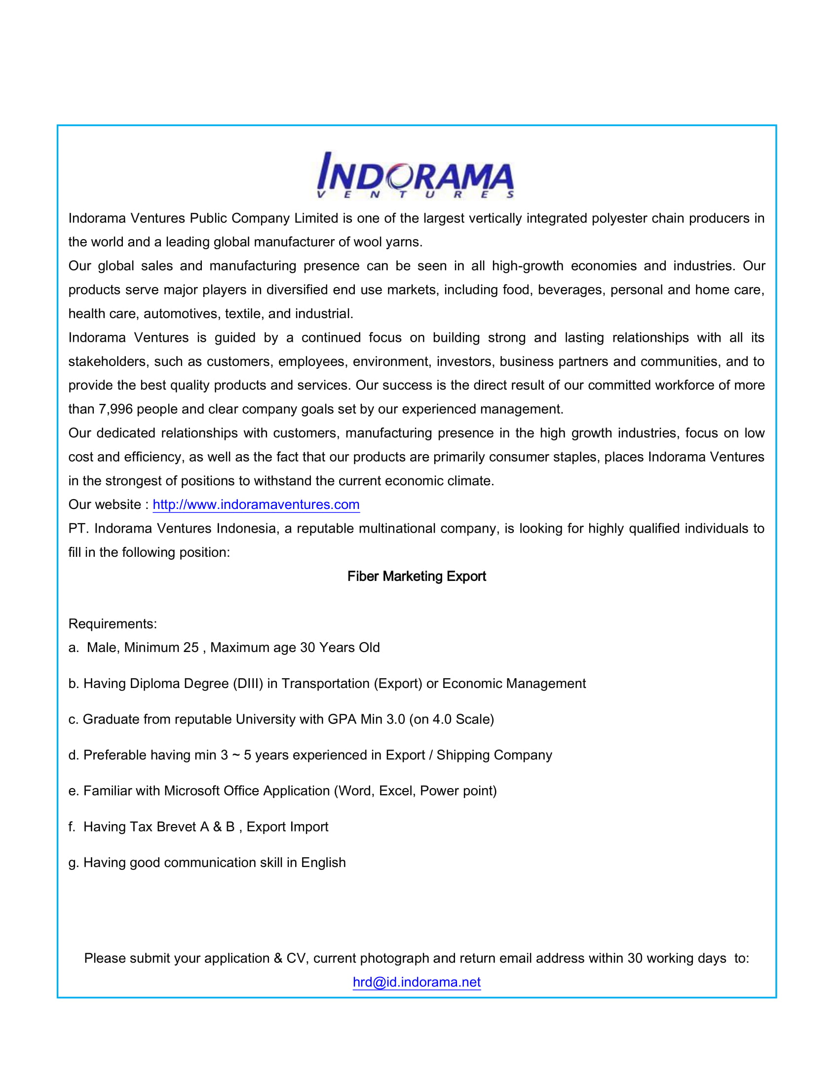 Fiber Marketing Export