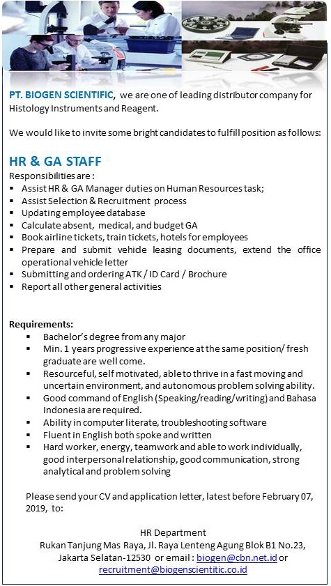 HR & GA Staff